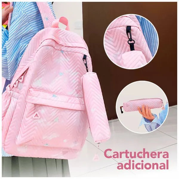 MORRAL JUVENIL KAWAII 3 EN 1 👩🏻👦🏻📚🎒