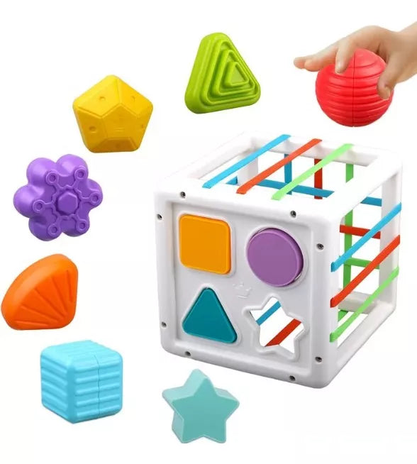 CUBO DE FORMAS SENSORIALES PARA BEBE 🟢🟦🛑🔶